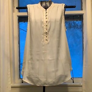 Ann Taylor cream blouse w embroidery